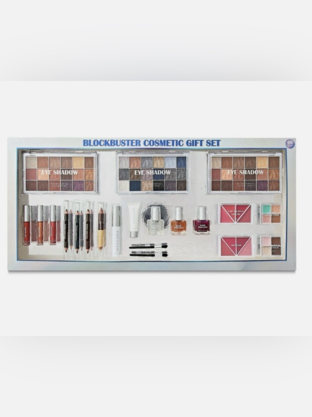 Blockbuster Cosmetic Gift Set 90-Piece Makeup & Tools Kit BNWT